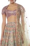 Tamanna Punjabi Kapoor_Purple Chanderi Silk Pentagon Embroidered Bridal Lehenga Set  _at_Aza_Fashions