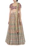 Buy_Tamanna Punjabi Kapoor_Purple Chanderi Silk Pentagon Embroidered Bridal Lehenga Set  _Online_at_Aza_Fashions