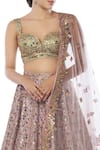 Tamanna Punjabi Kapoor_Purple Net, Chanderi Silk Sweetheart Neck Embellished Bridal Lehenga Set _at_Aza_Fashions
