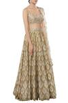 Tamanna Punjabi Kapoor_Off White Net, Chanderi Silk Sweetheart Neck Embellished Bridal Lehenga Set_Online_at_Aza_Fashions