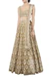 Buy_Tamanna Punjabi Kapoor_Off White Net, Chanderi Silk Sweetheart Neck Embellished Bridal Lehenga Set_Online_at_Aza_Fashions