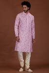 Nitesh Singh Chauhan_Off White Cotton Silk, Blended Chanderi Kurta Set _Online_at_Aza_Fashions