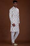 Nitesh Singh Chauhan_Off White Cotton Silk, Blended Chanderi Kurta Set _Online_at_Aza_Fashions