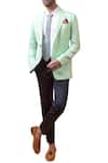 Buy_ARJUUN KILACHAND_Green Linen Notch Lapel Jacket _at_Aza_Fashions