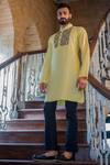 Buy_Arjun Kilachand_Yellow Cotton Linen Kurta_at_Aza_Fashions