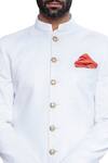 Shop_Arjun Kilachand_White Chikankari Embroidered Sherwani For Men_at_Aza_Fashions