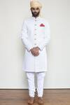 Buy_Arjun Kilachand_White Chikankari Embroidered Sherwani For Men_at_Aza_Fashions