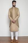 Buy_Arjuun Kilachand_Beige Cotton Linen Embroidered Jacket _at_Aza_Fashions