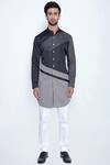 Buy_Arjun Kilachand_Black Cotton Satin Striped Kurta_at_Aza_Fashions