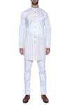Arjuun Kilachand_Off White Cotton Satin Embroidered Kurta _Online_at_Aza_Fashions
