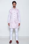 Buy_Arjuun Kilachand_Pink Cotton Embroidered Kurta _at_Aza_Fashions