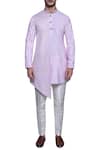 Arjun Kilachand_Pink Tussar Silk Embroidered Kurta_Online_at_Aza_Fashions