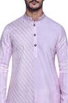 Shop_Arjun Kilachand_Pink Tussar Silk Embroidered Kurta_at_Aza_Fashions