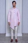 Buy_Arjun Kilachand_Pink Tussar Silk Embroidered Kurta_at_Aza_Fashions