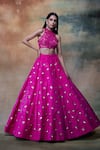 Buy_Vvani By Vani Vats_Pink Raw Silk Round Embroidered Lehenga Set _at_Aza_Fashions
