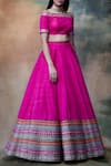 Vvani by Vani Vats_Pink Raw Silk Embroidered Lehenga Set_Online_at_Aza_Fashions