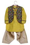 Buy Minikin Green Cotton, Silk Printed Jacket Kurta Set at Aza Fashions Buy_Minikin_Green Cotton, Silk Printed Jacket Kurta Set _at_Aza_Fashions