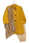 Buy_Minikin_Yellow Cotton Silk Printed Kurta Set _at_Aza_Fashions