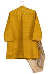 Shop_Minikin_Yellow Cotton Silk Printed Kurta Set _at_Aza_Fashions