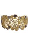 Mira By Radhika Jain_Gold Plated Metal Carved Bracelet_Online_at_Aza_Fashions