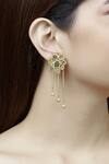 Buy Mira By Radhika Jain Gold Plated Carved Tassel Earrings at Aza Fashions Buy_Mira By Radhika Jain_Gold Plated Carved Tassel Earrings_at_Aza_Fashions