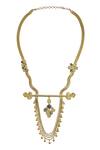 Shop Mira By Radhika Jain Gold Plated Tiered Necklace at Aza Fashions Shop_Mira By Radhika Jain_Gold Plated Tiered Necklace_at_Aza_Fashions