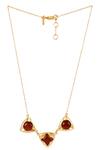 Buy_Zariin_Gold Plated Carnelian Semi-precious Stone Necklace_at_Aza_Fashions