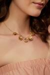 Shop_ZARIIN_Gold Plated Beads Charm Necklace_at_Aza_Fashions
