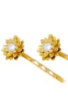 Zariin_Gold Beads Floral Hair Pin _Online_at_Aza_Fashions