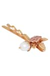 Buy_Zariin_Gold Beads Floral Hair Pin _Online_at_Aza_Fashions