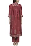 Shop Kora Red Chanderi Kurta Set at Aza Fashions Shop_Kora_Red Chanderi Kurta Set_at_Aza_Fashions