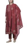 Kora Red Chanderi Kurta Set Online at Aza Fashions Kora_Red Chanderi Kurta Set_Online_at_Aza_Fashions