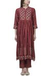 Buy Kora Red Chanderi Kurta Set Online at Aza Fashions Buy_Kora_Red Chanderi Kurta Set_Online_at_Aza_Fashions