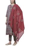 Kora_Red Chanderi Kurta Set_Online_at_Aza_Fashions