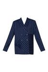 Shop_Two Point Two_Blue Striped Blazer_Online_at_Aza_Fashions