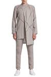 Son of A Noble Snob_Grey Linen Kurta  _Online_at_Aza_Fashions