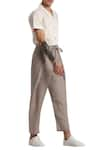 Son of A Noble Snob_Grey Linen Pants  _Online_at_Aza_Fashions