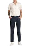 Buy_Son of A Noble Snob_Blue Linen Chinos  _Online_at_Aza_Fashions