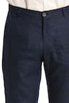 Son of A Noble Snob_Blue Linen Chinos  _at_Aza_Fashions