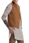 Son Of A Noble Snob_Brown Cotton Nehru Jacket_Online_at_Aza_Fashions