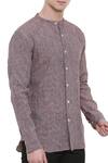 Mayank Modi - Men_Linen Textured Shirt_Online_at_Aza_Fashions