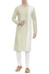 Buy_Mayank Modi - Men_Green Silk Panel Kurta Set _at_Aza_Fashions