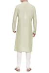 Shop_Mayank Modi - Men_Green Silk Panel Kurta Set _at_Aza_Fashions