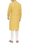 Shop_Mayank Modi - Men_Yellow Linen Kurta Set  _at_Aza_Fashions