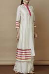 Buy_Nachiket Barve_Off White Chanderi Mandarin Collar Kurta  _at_Aza_Fashions