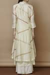 Shop_Nachiket Barve_Off White Chanderi Mandarin Collar Kurta Set  _at_Aza_Fashions
