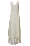 Buy_Nachiket Barve_Off White Chanderi Mandarin Collar Kurta Set  _Online_at_Aza_Fashions