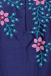 Nachiket Barve_Blue Chanderi Kurta Embroidered  _at_Aza_Fashions