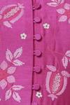 Nachiket Barve_Pink Chanderi V Neck Embroidered Kurta  _at_Aza_Fashions