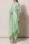 Ampm_Green Chanderi Kurta Set_Online_at_Aza_Fashions
